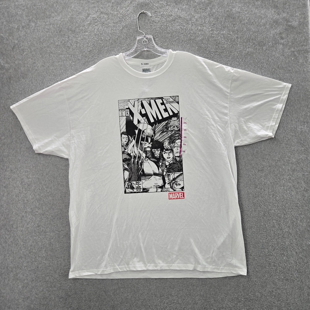 Marvel Men Shirt 2XL White‎ Wolverines Comic Book Graphic Short Sleeve Tee